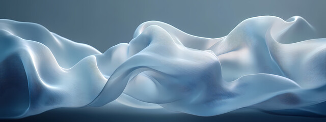 Obraz premium Fluid Abstract Wave in Soft Blue Tones