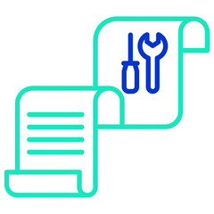 Service Bill outline dual color icon