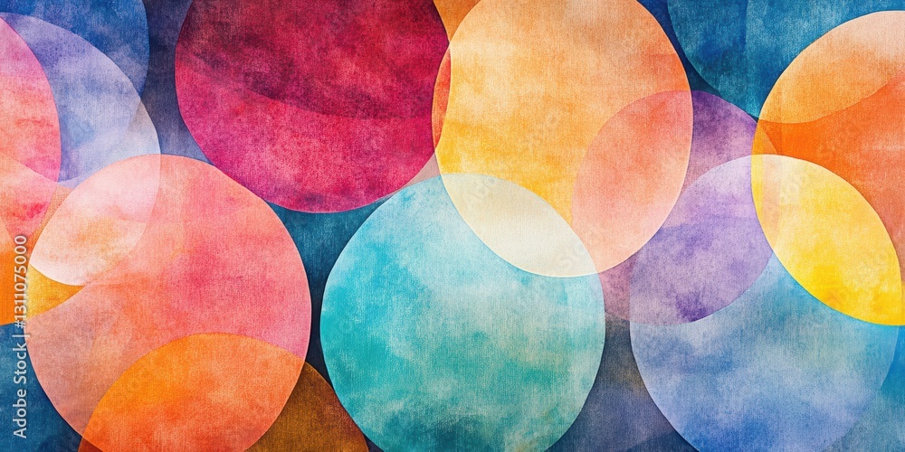 Poster chromatic symphony: an artistic and colorful composition, comprised of overlapping, translucent circ