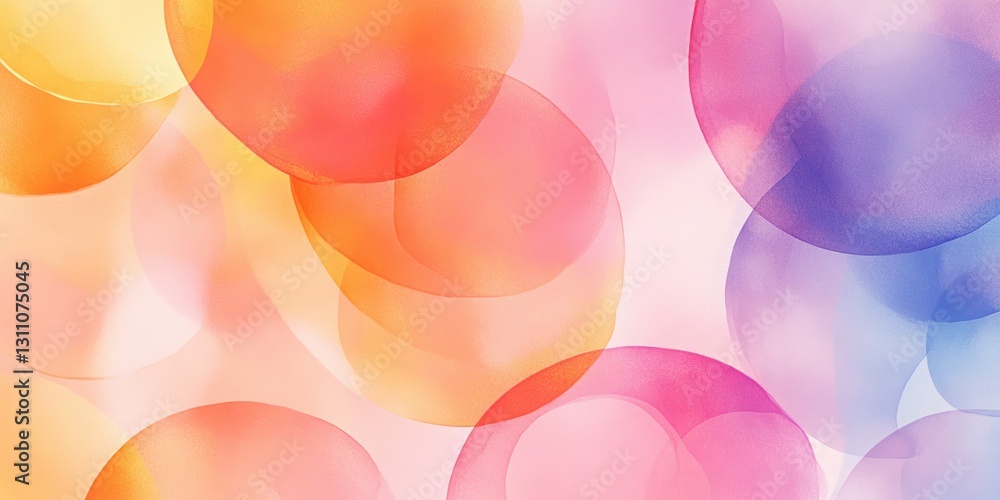 Poster abstract orb of colors: a mesmerizing collection of translucent, overlapping orbs in a vibrant palet