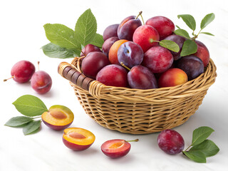 basket of plums
