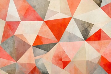 Geometric Harmony: An abstract watercolor painting showcasing a pattern of interconnected triangles in a captivating array of colors and hues.