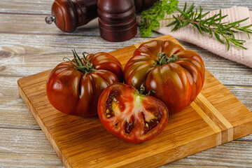 Organic juicy ripe red tomatoes