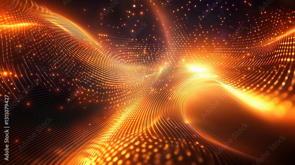Aufkleber abstract digital background with glowing lines and sparkling effects