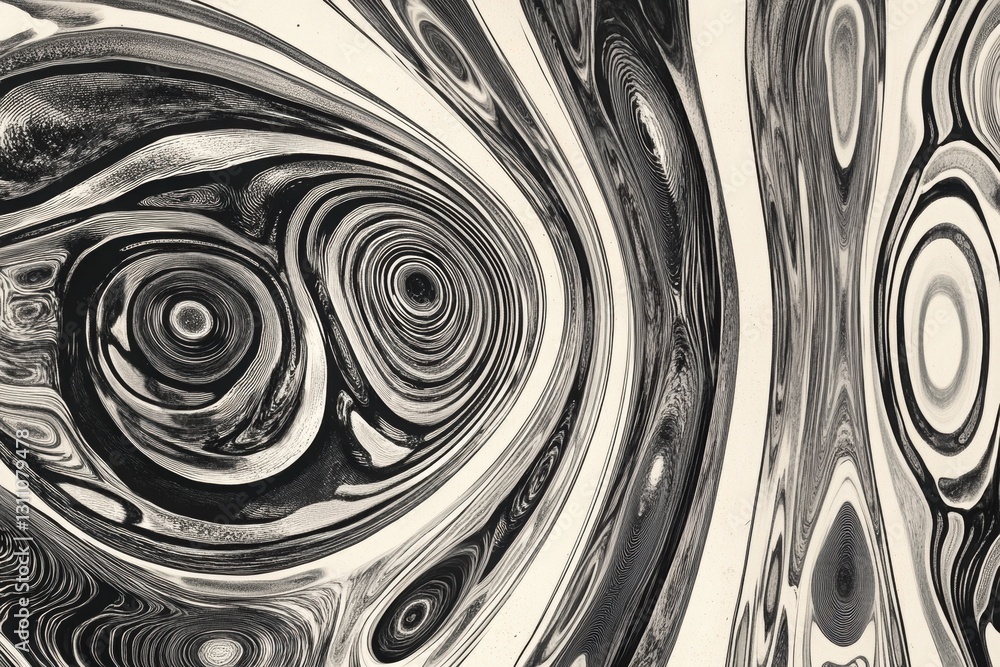 Poster abstract swirls: a captivating composition of swirling patterns and organic shapes in a monochromati