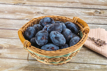 Fresh raw sweet juicy plum