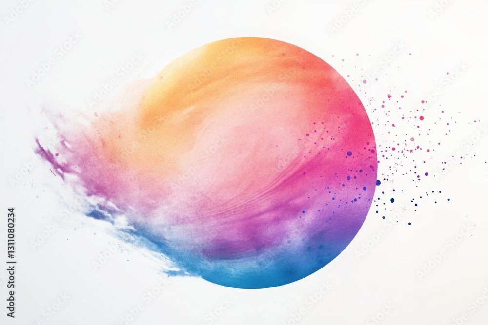 Poster abstract colorful sphere: a vibrant explosion of color, rendered as a swirling sphere, blends soft p