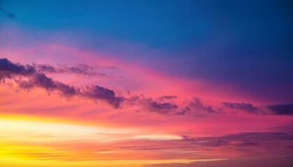 Obraz premium A vibrant blend of fuchsia, yellow, and azure blue, evoking the warmth and energy of a tropical sunset. The bold, bright colors capture the essence of a tropical heatwave, full of energy and life. 