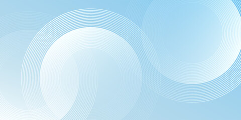 Abstract minimalist banner background, pastel colorful, blue and white gradations. Circle effect style geometric modern