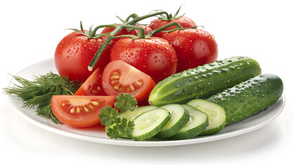 fresh vegetables on a white background