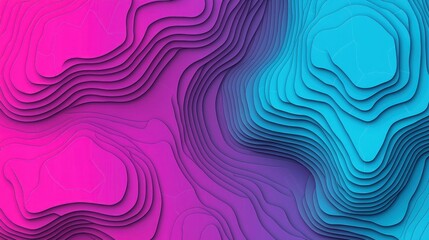 Obraz premium Abstract Layered Waves in Vibrant Pink and Blue Tones