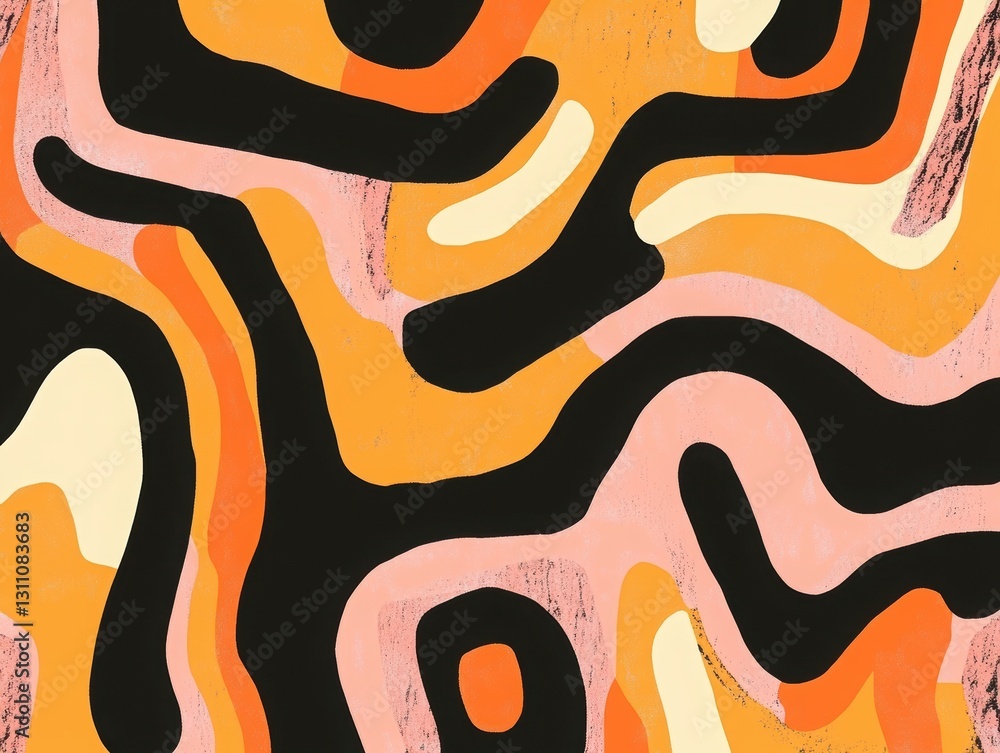 Aufkleber abstract swirls and curves: captivating, organic pattern that creates a sense of movement and visual