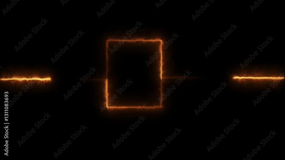 Poster abstract black background glowing neon light frame rectangle loading icon in 4k video animation.glow