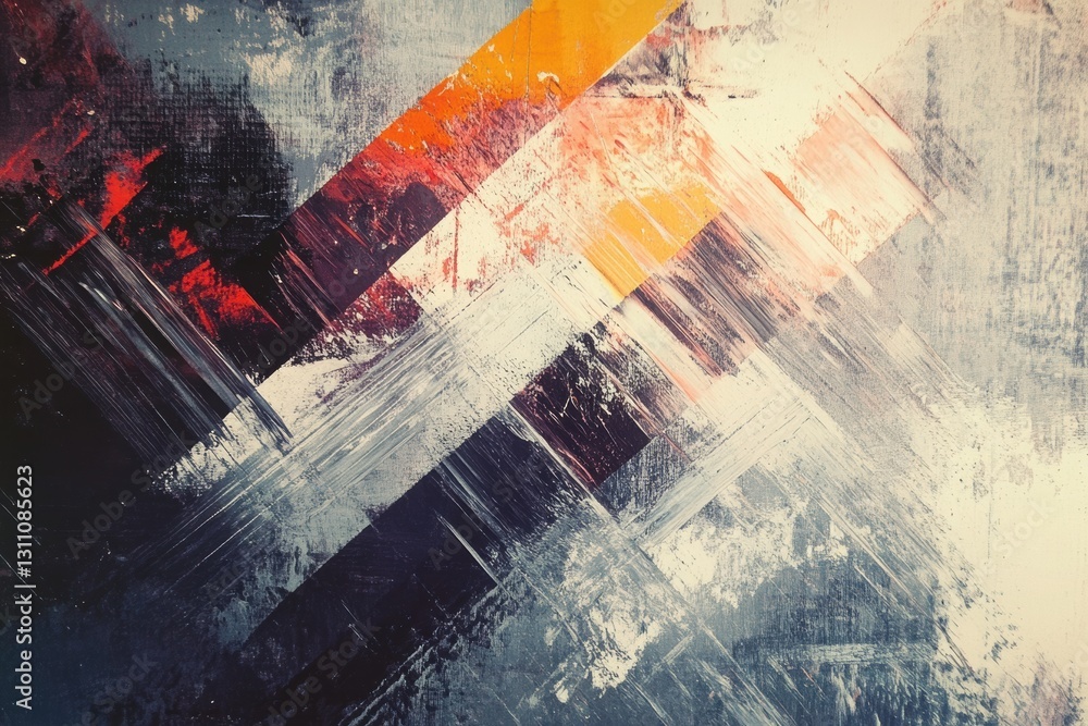Poster abstract strokes of art: a dynamic composition of intersecting brushstrokes with vibrant color palet