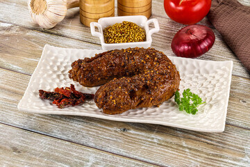 Baked pork tenderloin with mustard