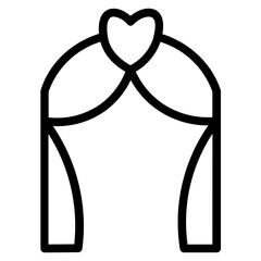 Wedding Arch Romance Line Icon