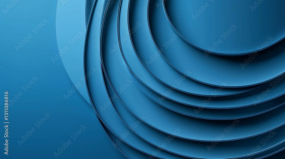 Aufkleber abstract blue swirling layers background design texture image art deep rich waves color lines curves
