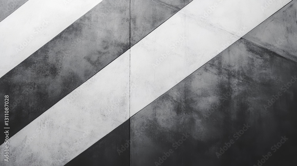 Poster lines of guidance: diagonal white stripes boldly intersect a textured, grayscale backdrop, creating 