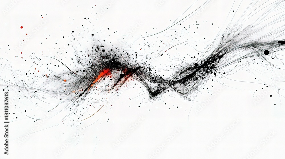 Poster dynamic abstract lines on white background for technology concepts