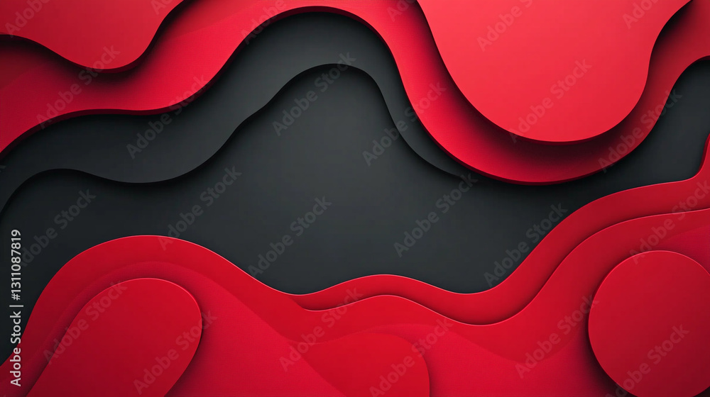 Aufkleber abstract red and black wave pattern design background illustration art paper lines style image moder