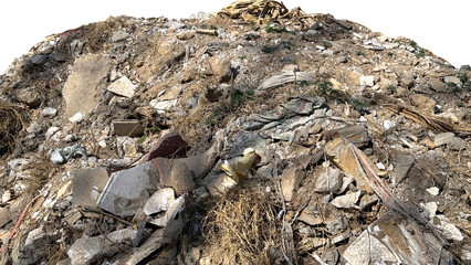 Heap of Construction Waste Materials | Rubble, Debris, Scrap for Recycling and Environmental
