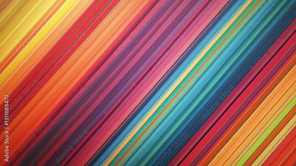 Poster abstract spectrum: vibrant diagonal stripes in a dazzling array of colors create an eye-catching and
