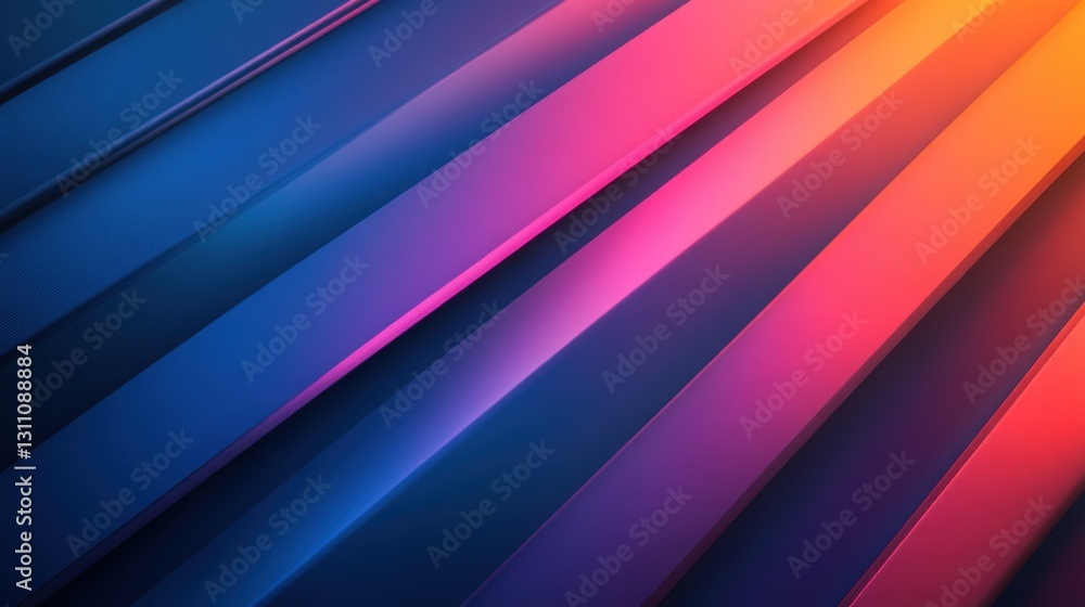 Poster chromatic stripes: an abstract composition of vibrant, layered stripes, creating a dynamic and visua
