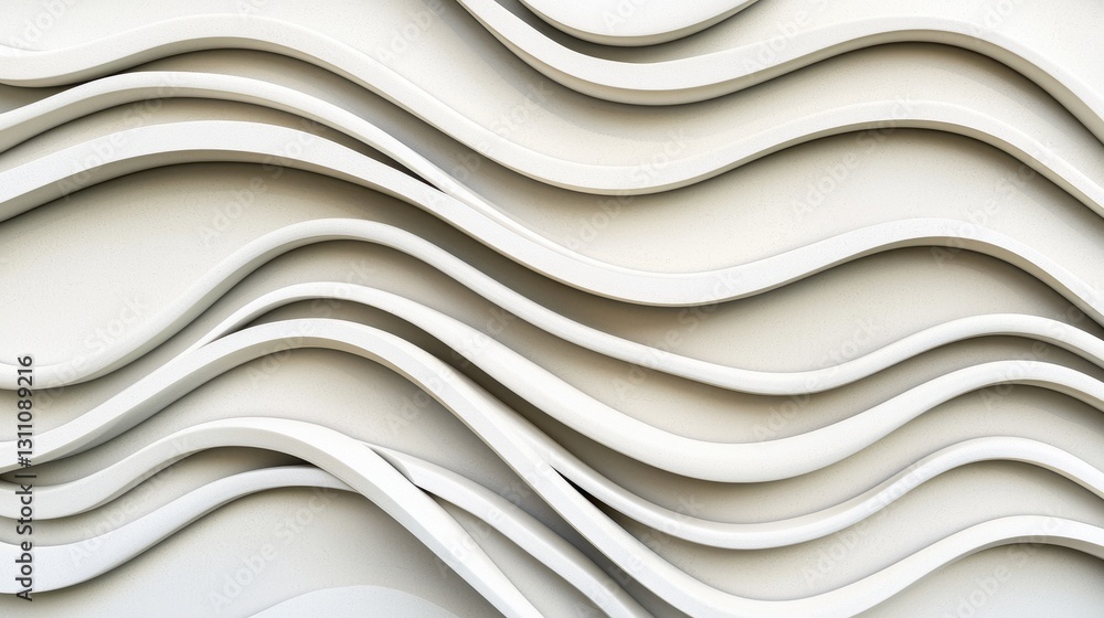Poster fluid wave patterns of white curves in abstract design