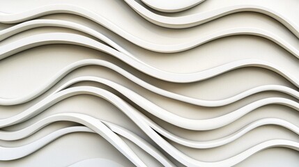 Obraz premium Fluid Wave Patterns of White Curves in Abstract Design