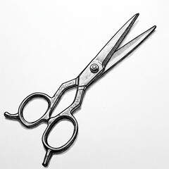 Black line drawing of scissors on a white background.