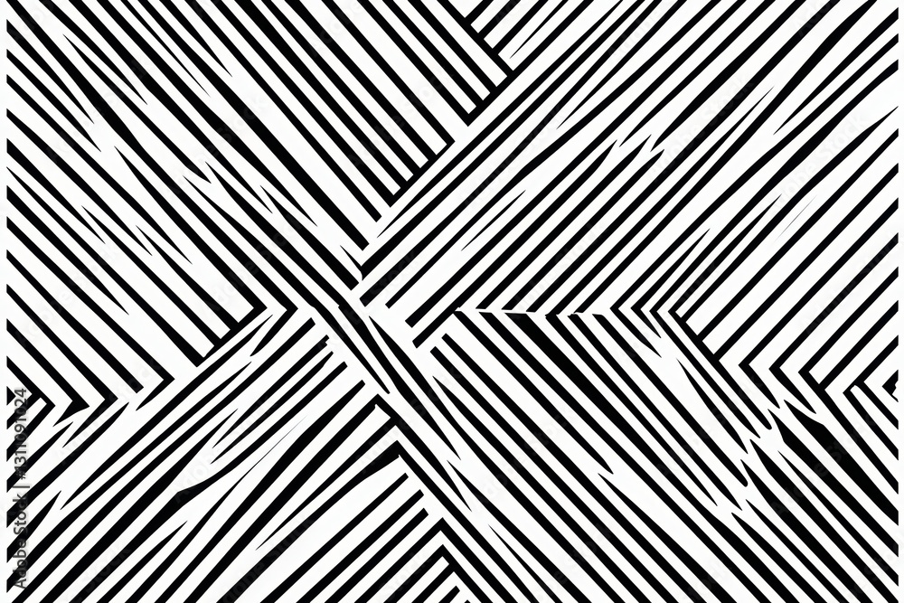 Poster optical illusion: a striking abstract artwork featuring a captivating black and white pattern of lin