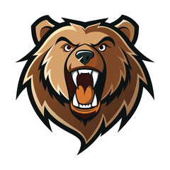 Roaring Grizzly Bear Illustration design