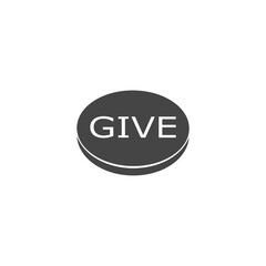 Give round button icon isolated on white background 