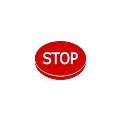 Stop round button icon isolated on white background 
