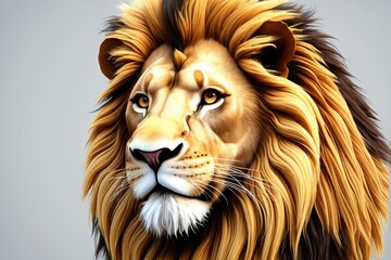 Fototapeta premium there is a lion with a very long mane and a big face