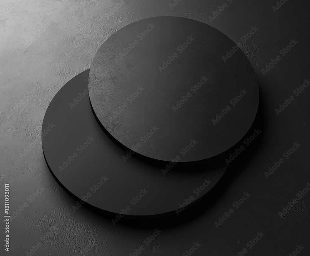 Poster minimalist black circles: a study in simplicity and contrast, two perfectly circular black shapes re