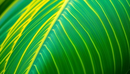 Fototapeta premium Striking Patterns: Close-Up of a Vibrant Tropical Leaf