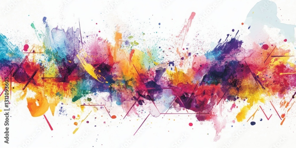 Poster rainbow explosion: a vibrant and energetic abstract artwork featuring a dynamic explosion of colorfu