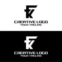 creative letter logo fk design vector