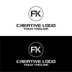 creative letter logo fk design vector