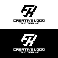 creative letter logo fk design vector