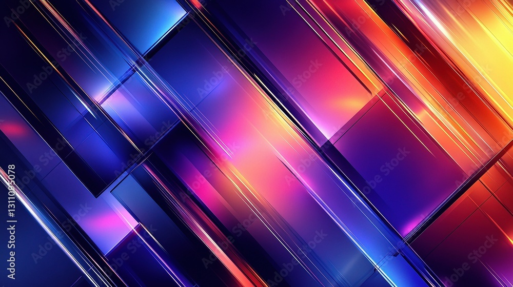 Poster dynamic geometric abstract background with vibrant lines and colors