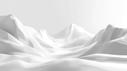 Obraz premium White fabric mountain landscape, serene background, design element