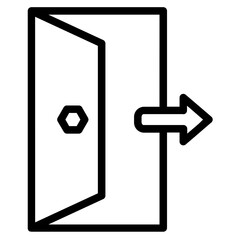 Sign Out Door Line Icon