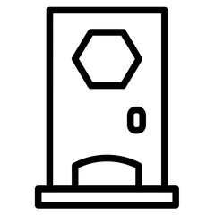 Smart Door Home Line Icon