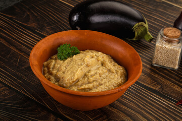 Eggplant dip - Mutabal with tahini paste