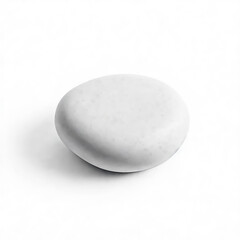 Single Smooth Gray River Stone with Shadow
