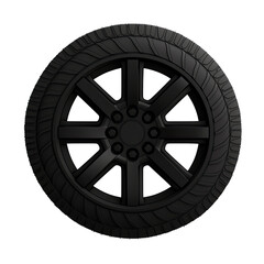 Obraz premium A sleek black tire with an elegant design for vehicles.