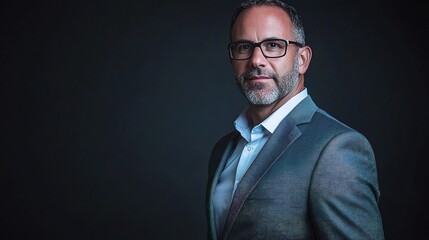 Professional Business Consultant in Modern Suit with Glasses