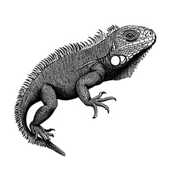 Obraz premium Engraved illustration of a detailed lizard design crafted for tattoo enthusiasts and packaging art lovers